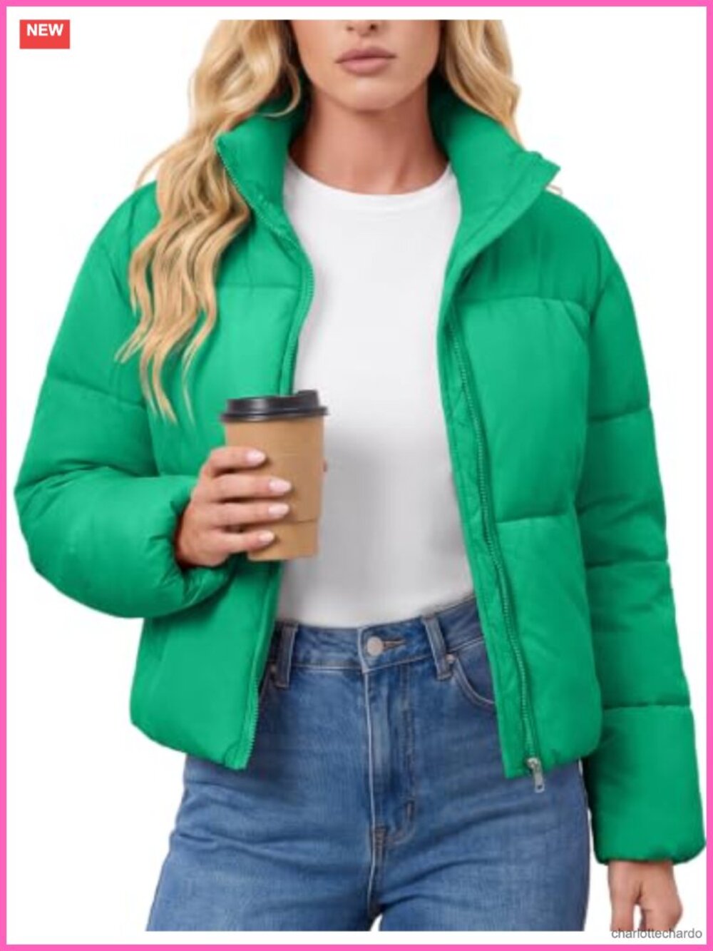 Cropped Quilted Puffer Jacket Short Warm Winter Coat